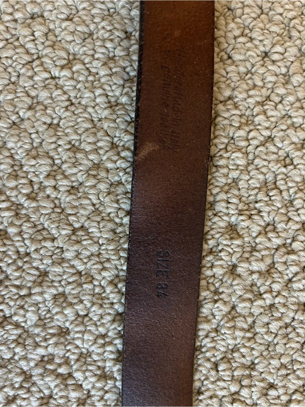 Classic Brown Leather Belt with Brass Buckle 34”